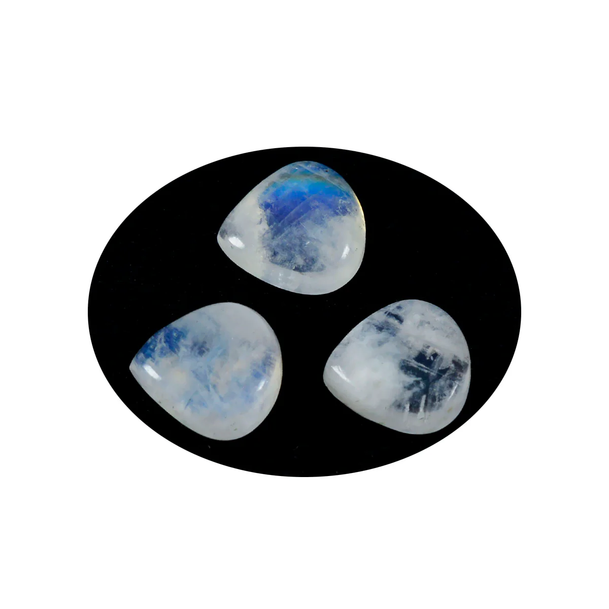 Rainbow Moonstone 1PC Large 11x11 MM Heart Cabochon White Sparkling semi Precious Loose Gemstone - Image 2