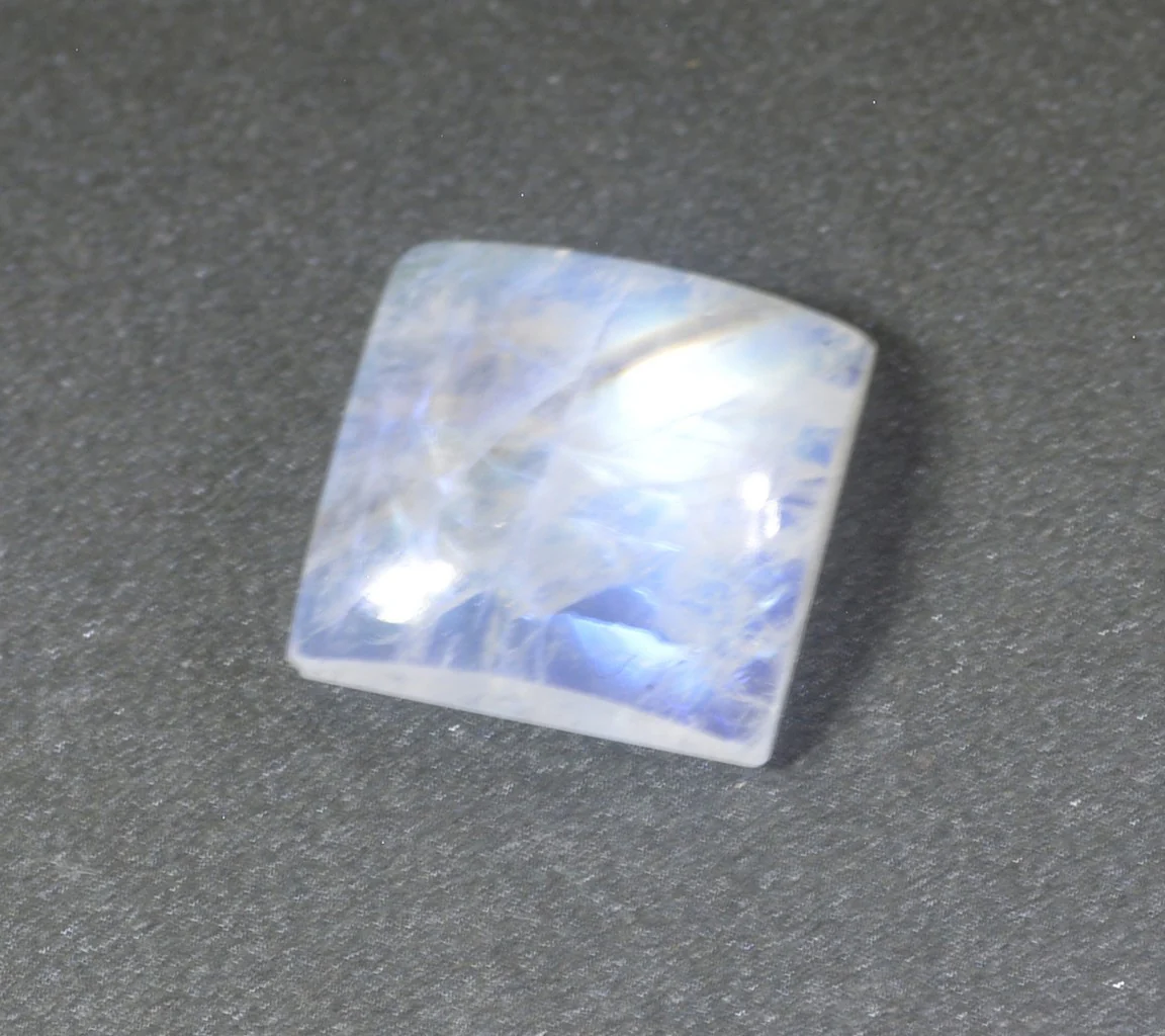 Rainbow Moonstone 1PC Large 11x11 MM Square Cabochon White Superior semi Precious Gems - Image 3