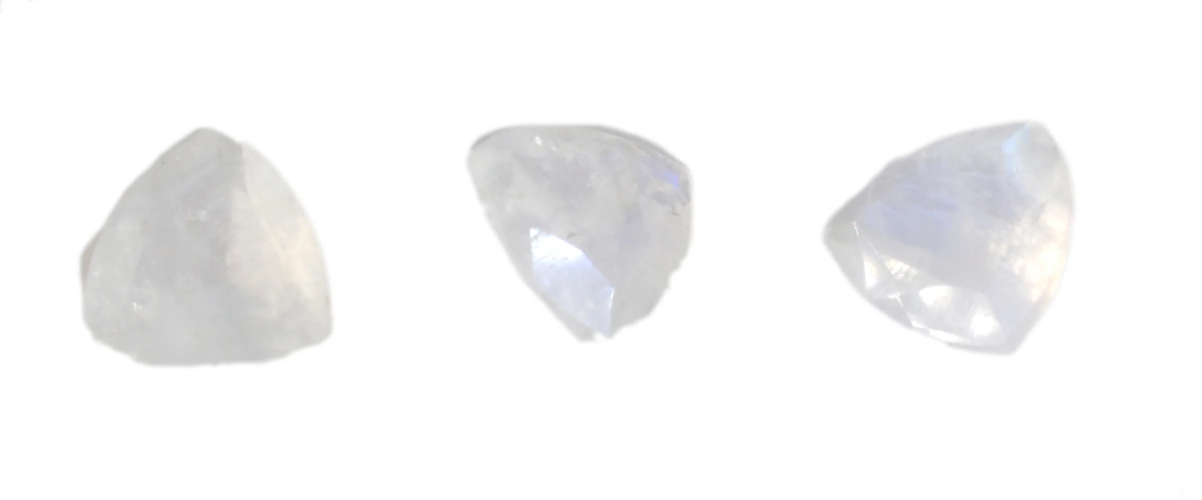 Rainbow Moonstone 1PC Large 11x11 MM Triangle Faceted White Fine Semi Precious Loose Gemstone - Image 3