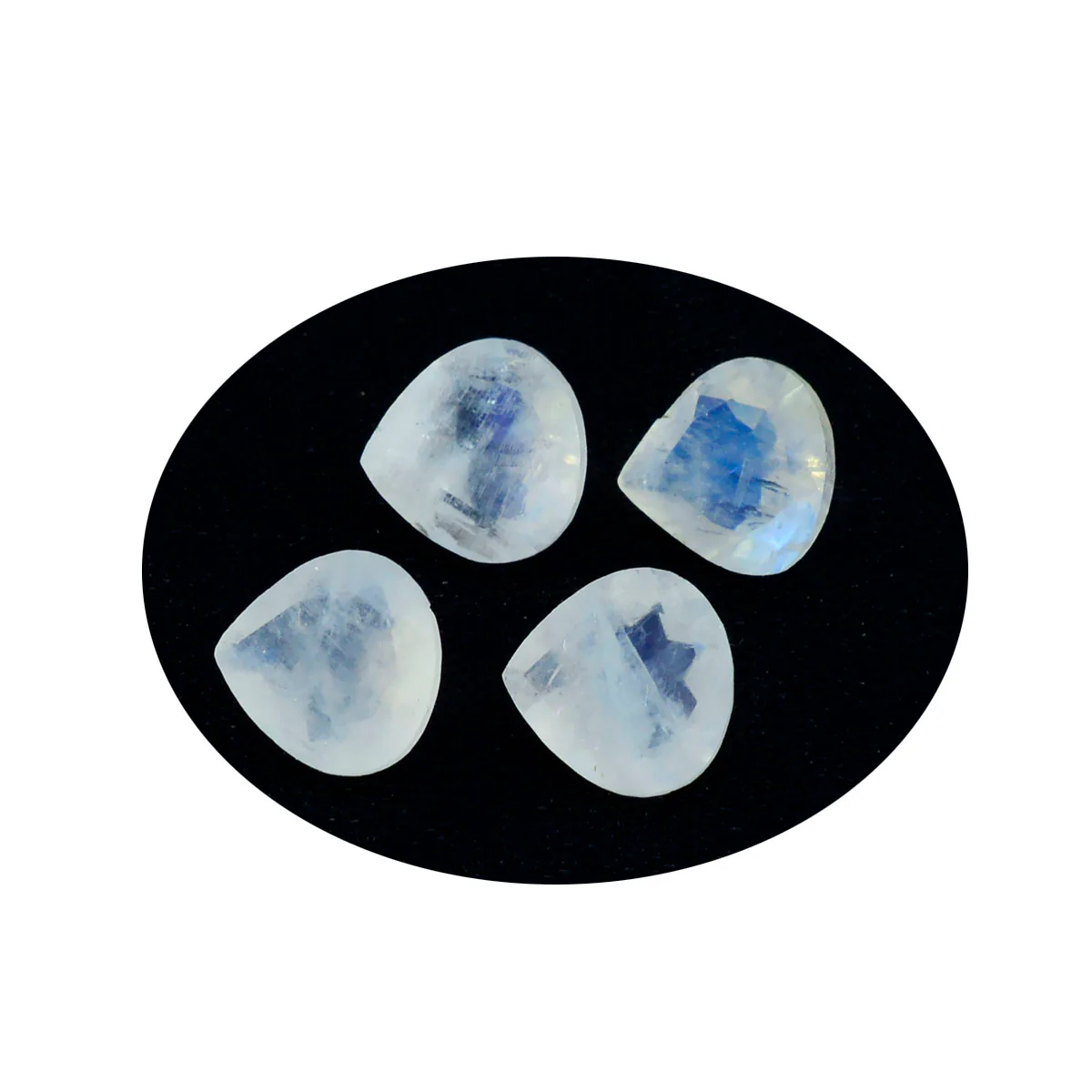 Rainbow Moonstone 1PC Large 12x12 MM Heart Faceted White High-Quality Semi Precious Loose Gemstones - Image 2