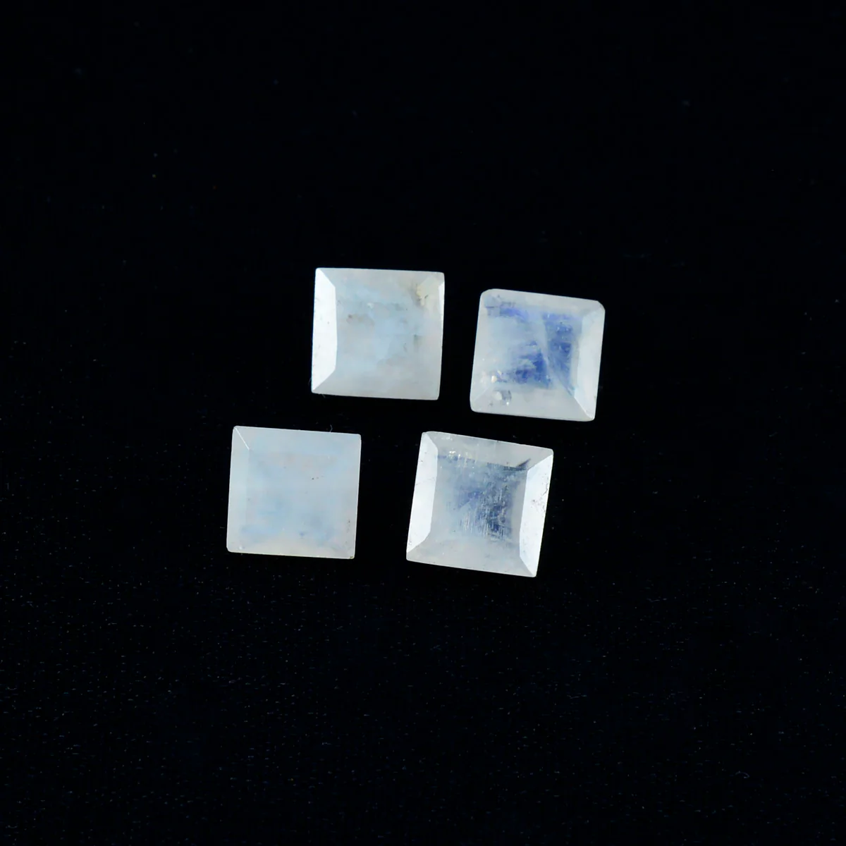 Rainbow Moonstone 1PC Large 12x12 MM Square Faceted White High-Quality Semi Precious Loose Gemstones