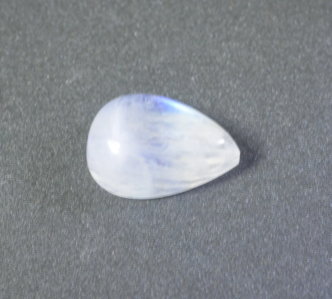 Rainbow Moonstone 1PC Large 8x12 MM Pear Cabochon White Pure semi Precious Loose Gemstones - Image 3