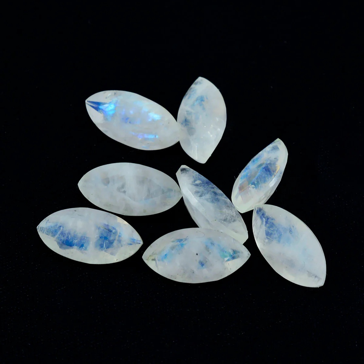 Rainbow Moonstone 1PC Large 8x16 MM Marquise Faceted White Lustrous Semi Precious Gems - Image 3