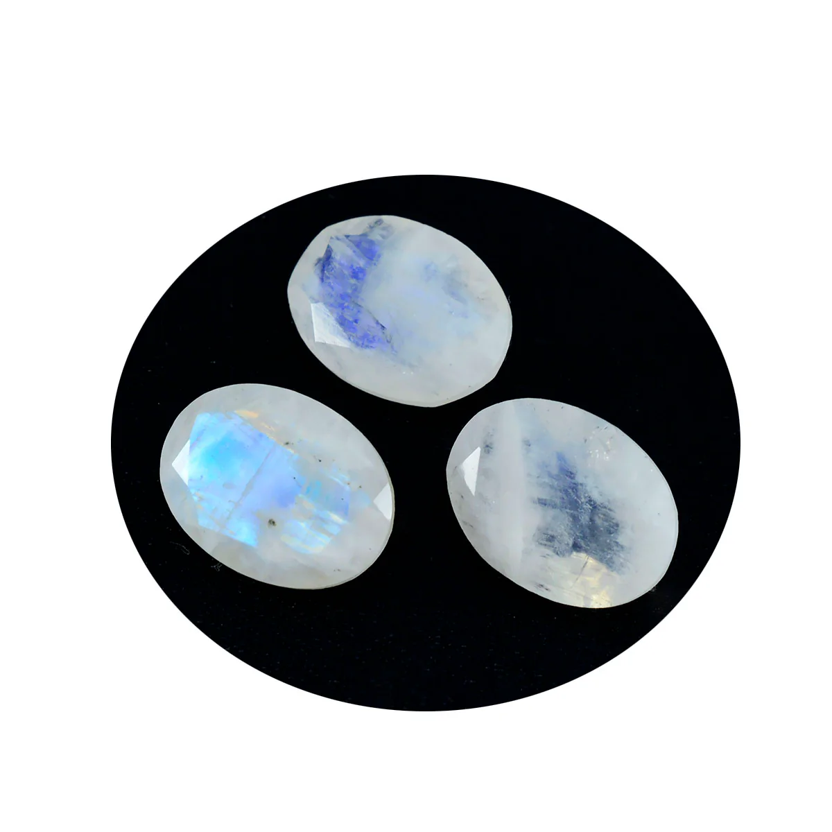 Rainbow Moonstone 1PC Large 9x11 MM Oval Faceted White Shine Semi Precious Loose Gems - Image 2