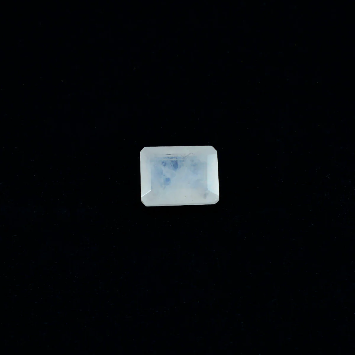Rainbow Moonstone 1PC Medium 7x10 MM Emerald Faceted White Polished Semi Precious Loose Gemstones - Image 3