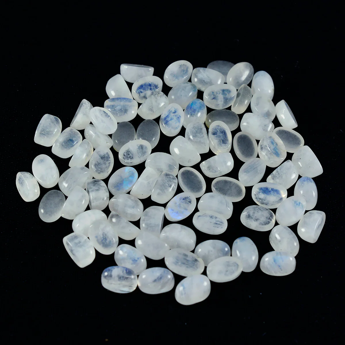 Rainbow Moonstone 1PC Medium 7x10 MM Oval Cabochon White Luster semi Precious Loose Gems