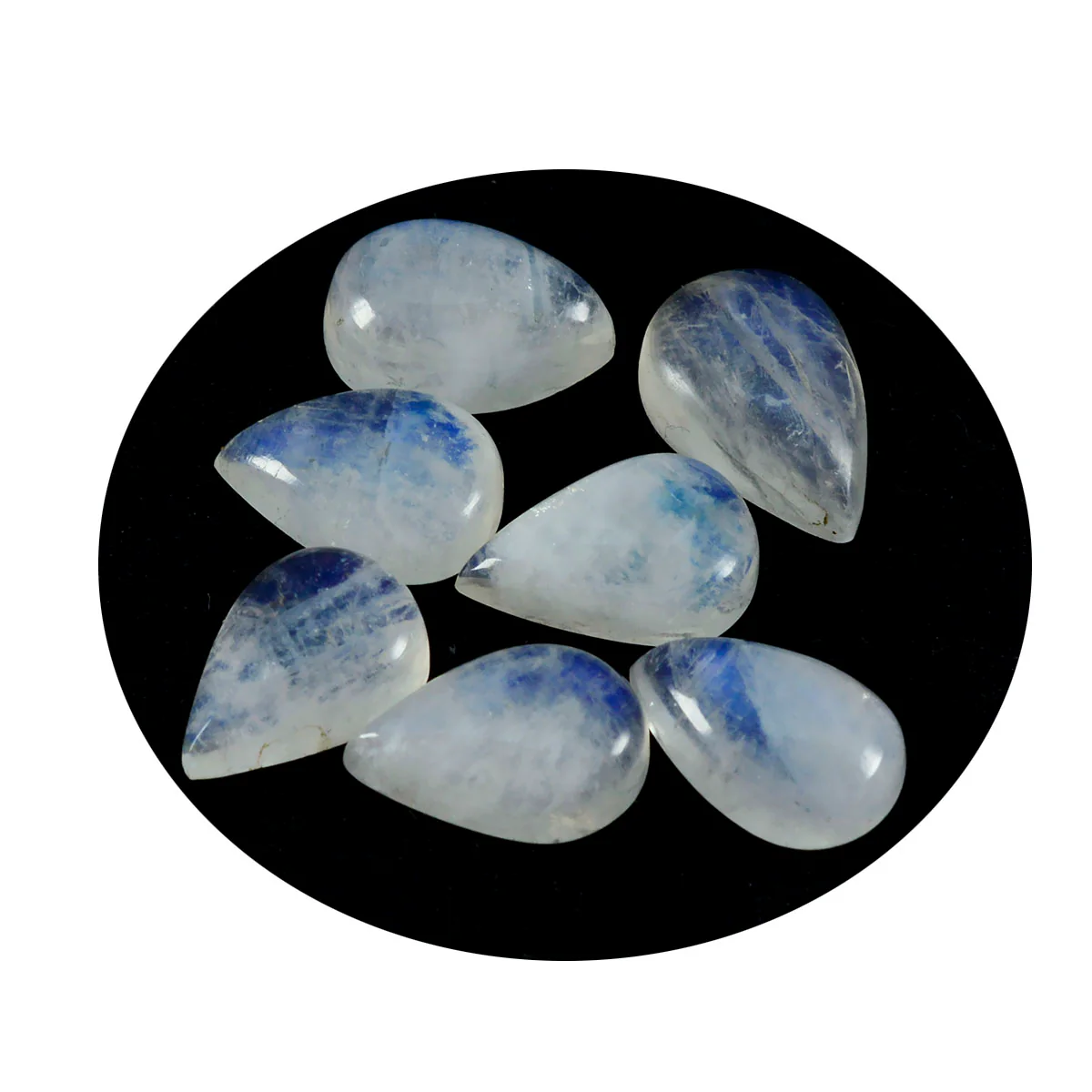 Rainbow Moonstone 1PC Medium 7x10 MM Pear Cabochon White Natural semi Precious Gems - Image 2