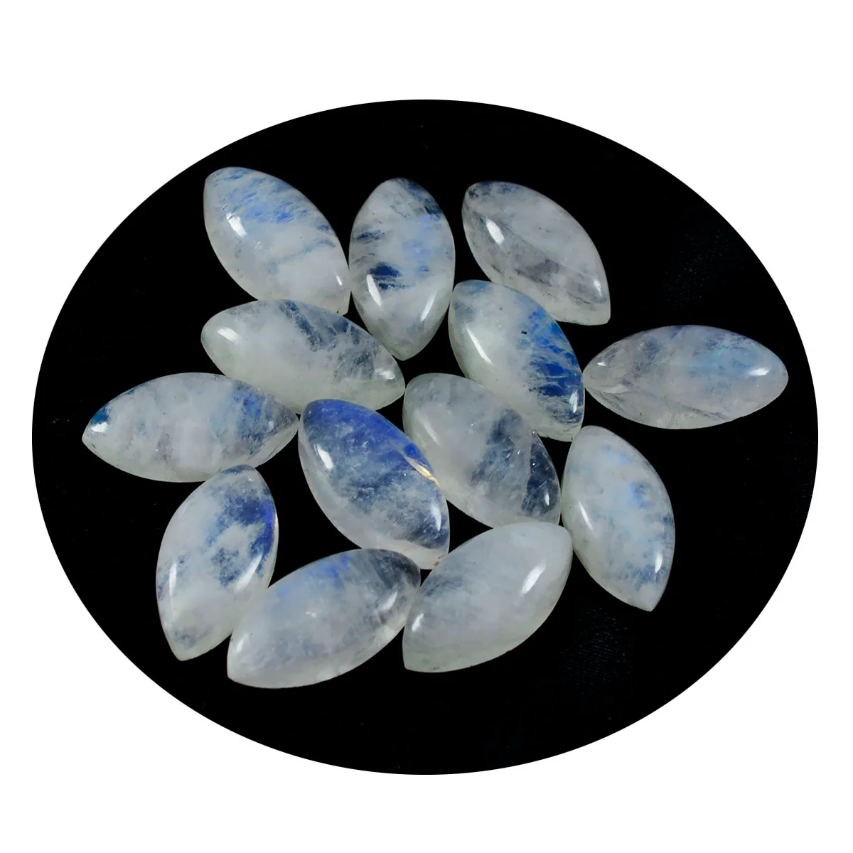 Rainbow Moonstone 1PC Medium 7x14 MM Marquise Cabochon White High-Quality semi Precious Precious Gemstone - Image 2