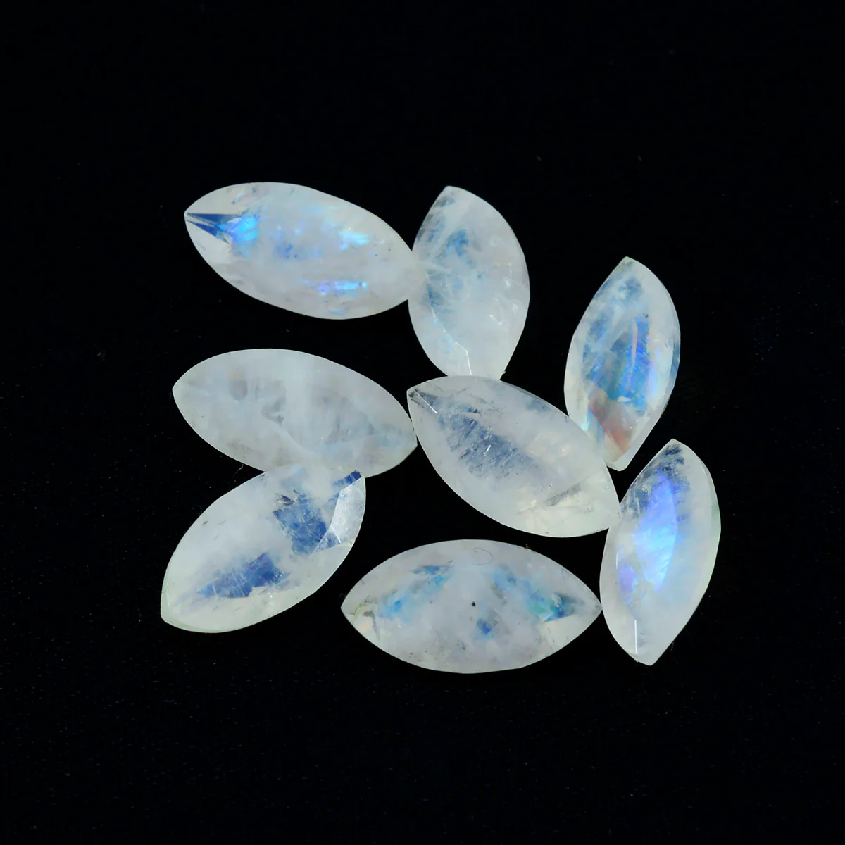 Rainbow Moonstone 1PC Medium 7x14 MM Marquise Faceted White Luster Semi Precious Loose Gemstones - Image 4