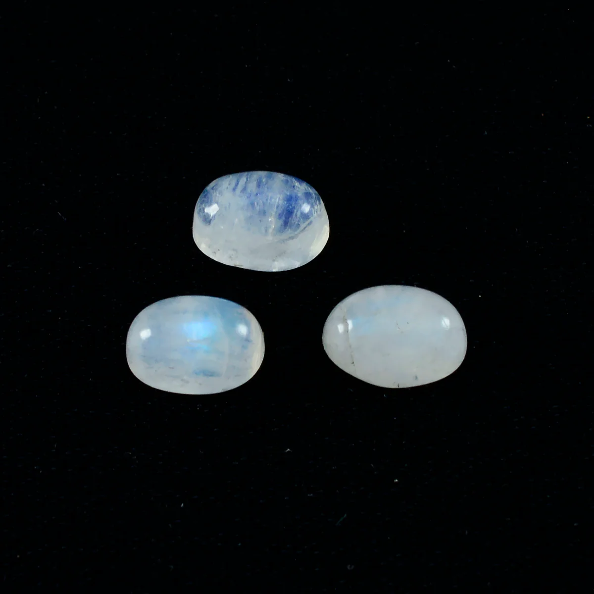 Rainbow Moonstone 1PC Medium 8x10 MM Oval Cabochon White Lustrous semi Precious Loose Gemstone