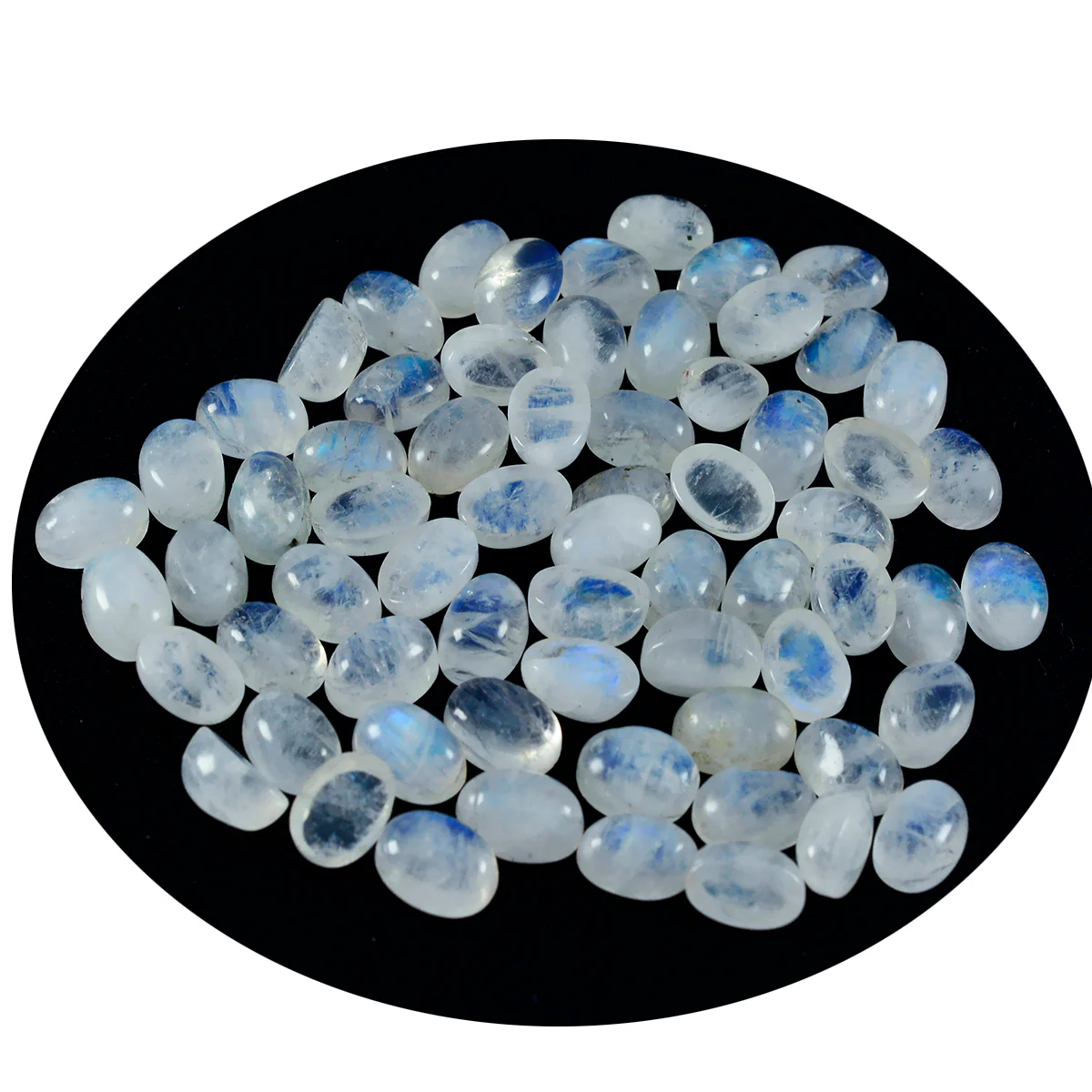 Rainbow Moonstone 1PC Medium 8x10 MM Oval Cabochon White Lustrous semi Precious Loose Gemstone - Image 4