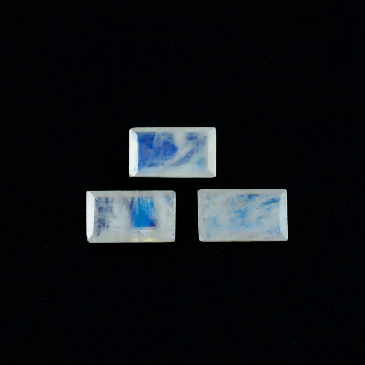 Rainbow Moonstone 1PC Small 5x10 MM Baguette Faceted White High-Quality Semi Precious Loose Gemstones - Image 2