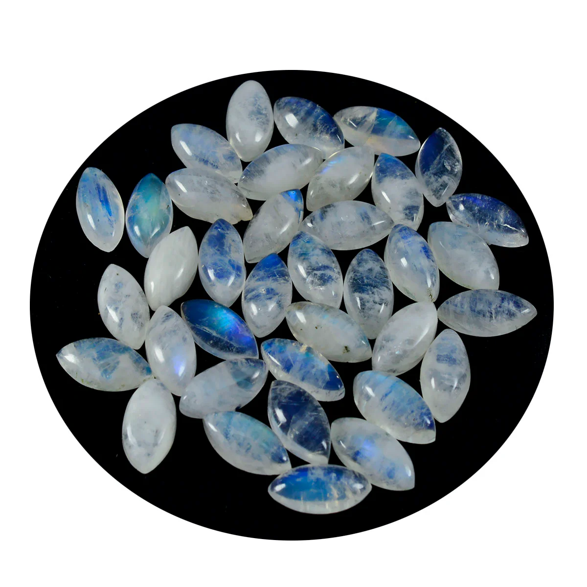 Rainbow Moonstone 1PC Small 6x12 MM Marquise  Cabochon White Fine semi Precious Semi Precious Gemstone - Image 2