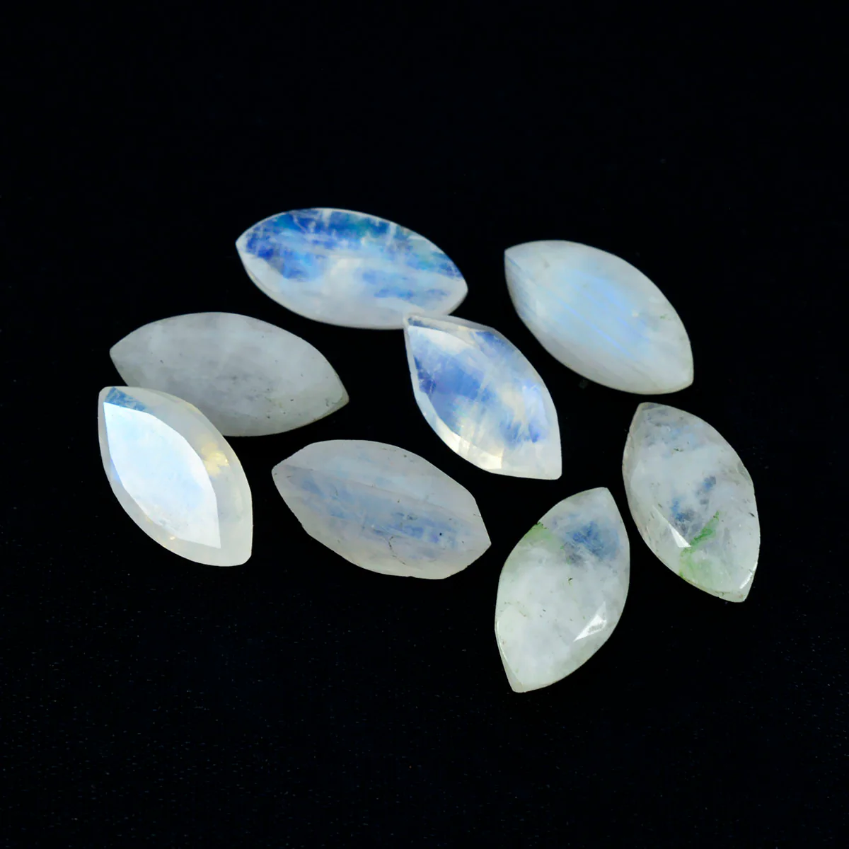 Rainbow Moonstone 1PC Small 6x12 MM Marquise Faceted White Splendid Semi Precious Loose Gemstone - Image 4