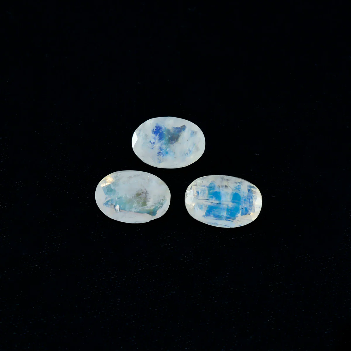 Rainbow Moonstone 1PC Small 6x9 MM Oval Faceted White Polished Semi Precious Loose Gems - Image 3