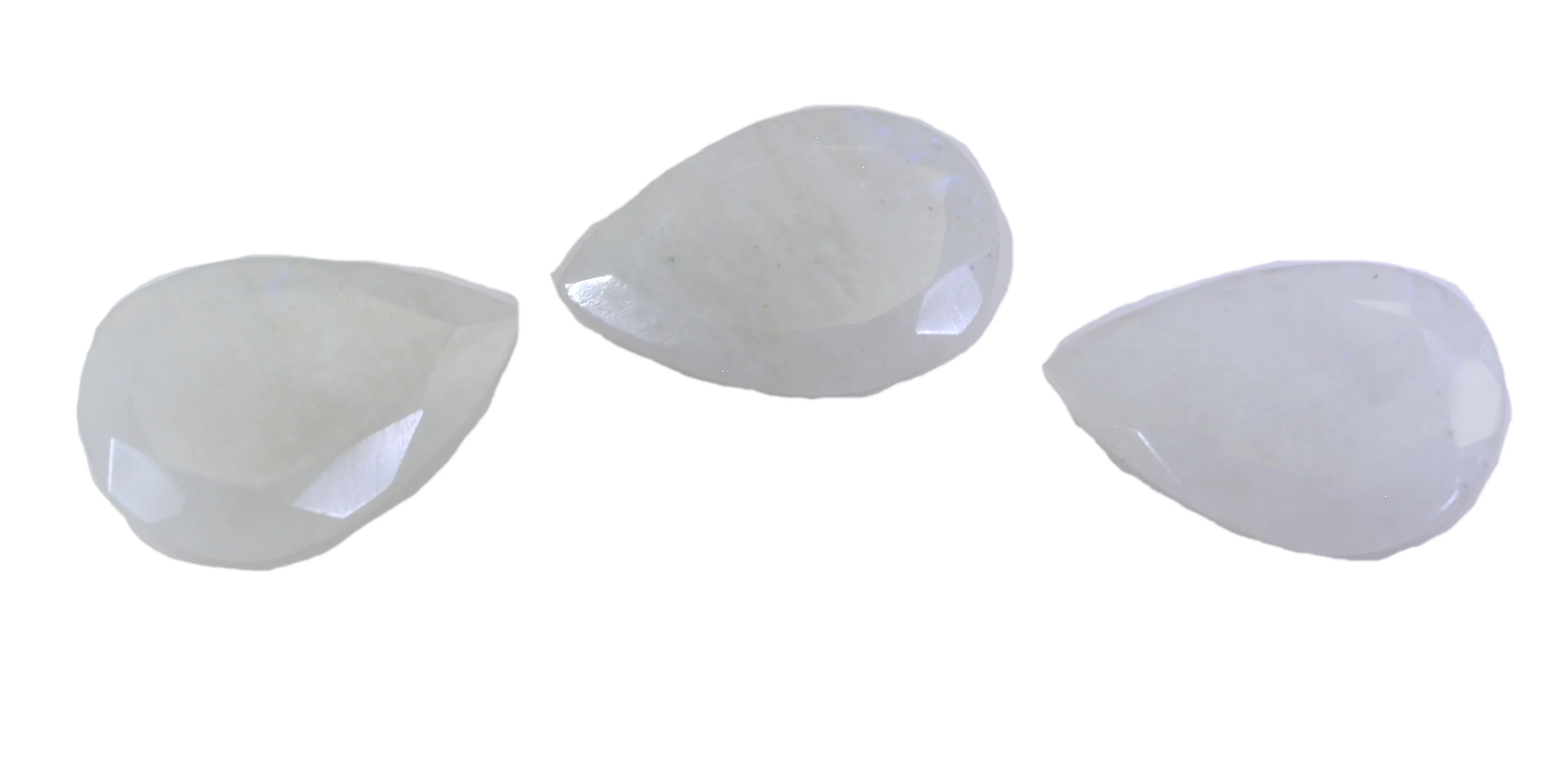 Rainbow Moonstone 1PC Small 6x9 MM Pear Faceted White Pure Semi Precious Loose Gemstones - Image 3