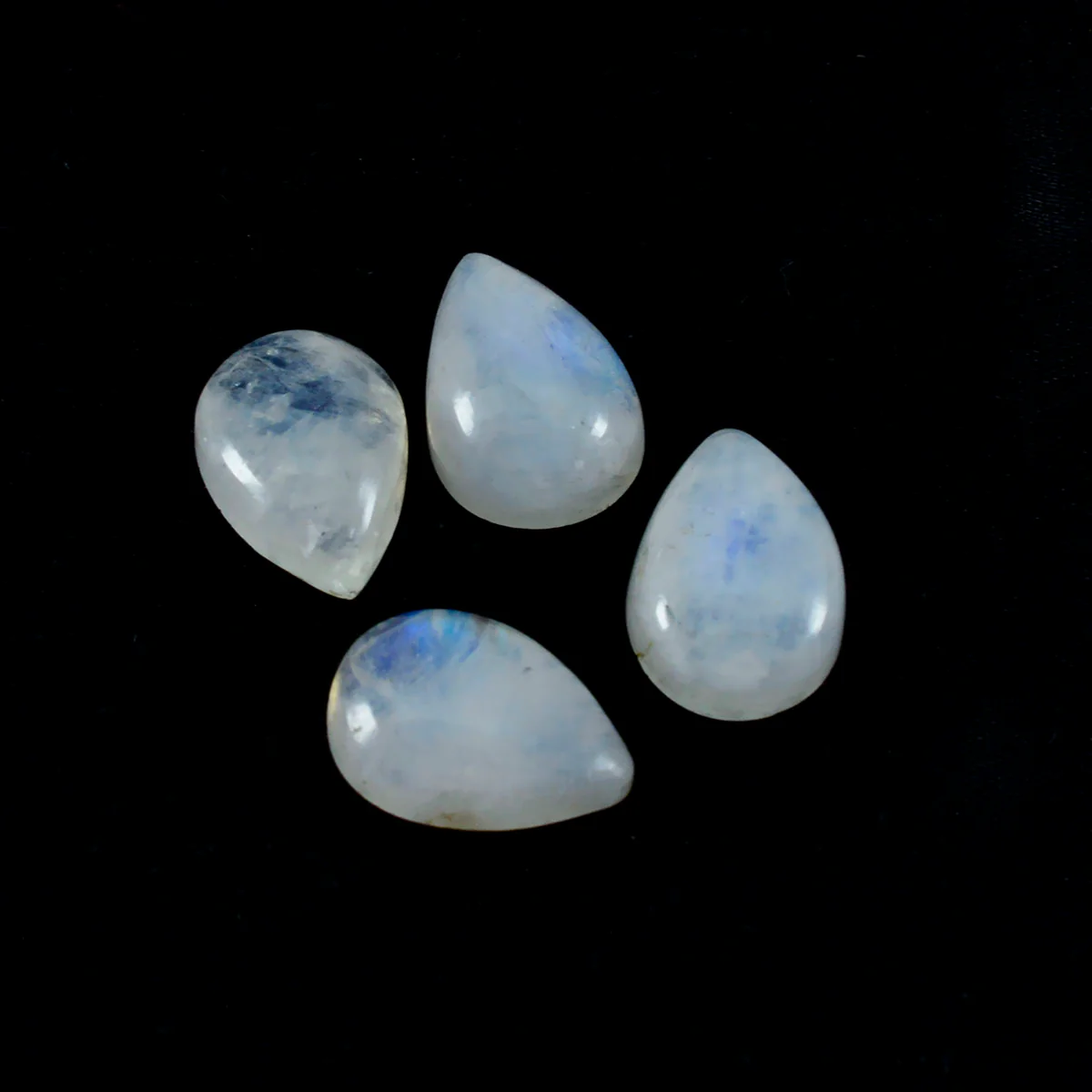 Rainbow Moonstone 1PC Small 7x9 MM Pear Cabochon White High-Quality semi Precious Precious Gemstone - Image 2