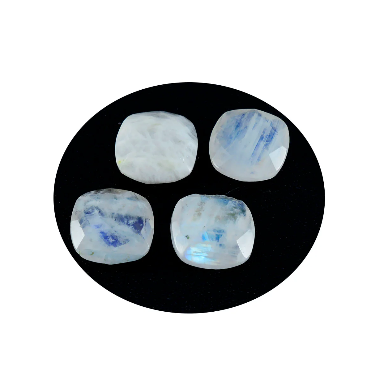 Rainbow Moonstone 1PC Small 8x8 MM Cushion Faceted White Luster Semi Precious Loose Gemstones - Image 4
