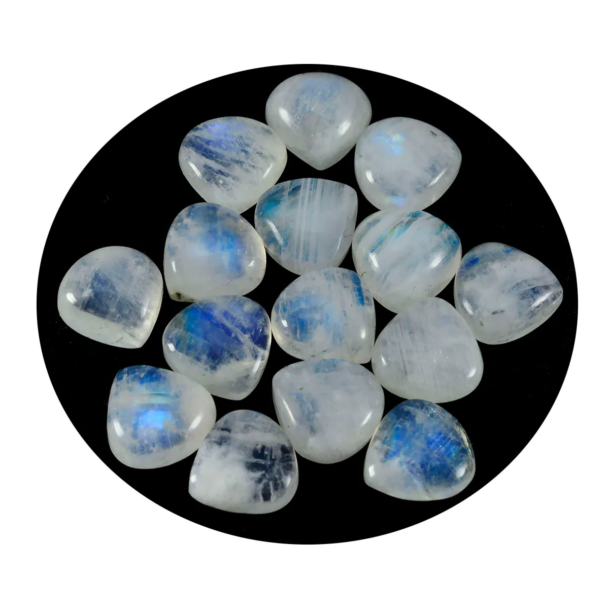Rainbow Moonstone 1PC Small 8x8 MM Heart Cabochon White Pure semi Precious Precious Gemstone - Image 2