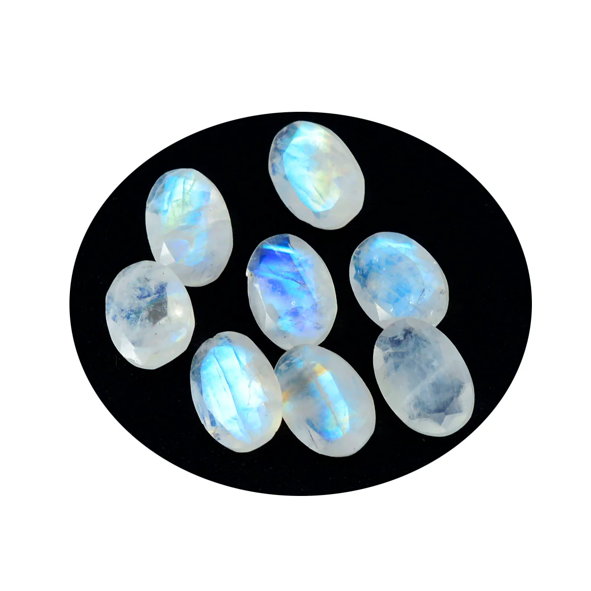 Rainbow Moonstone 1PC Tiny 4x6 MM Oval Faceted White Fiery Semi Precious Loose Gemstone - Image 2