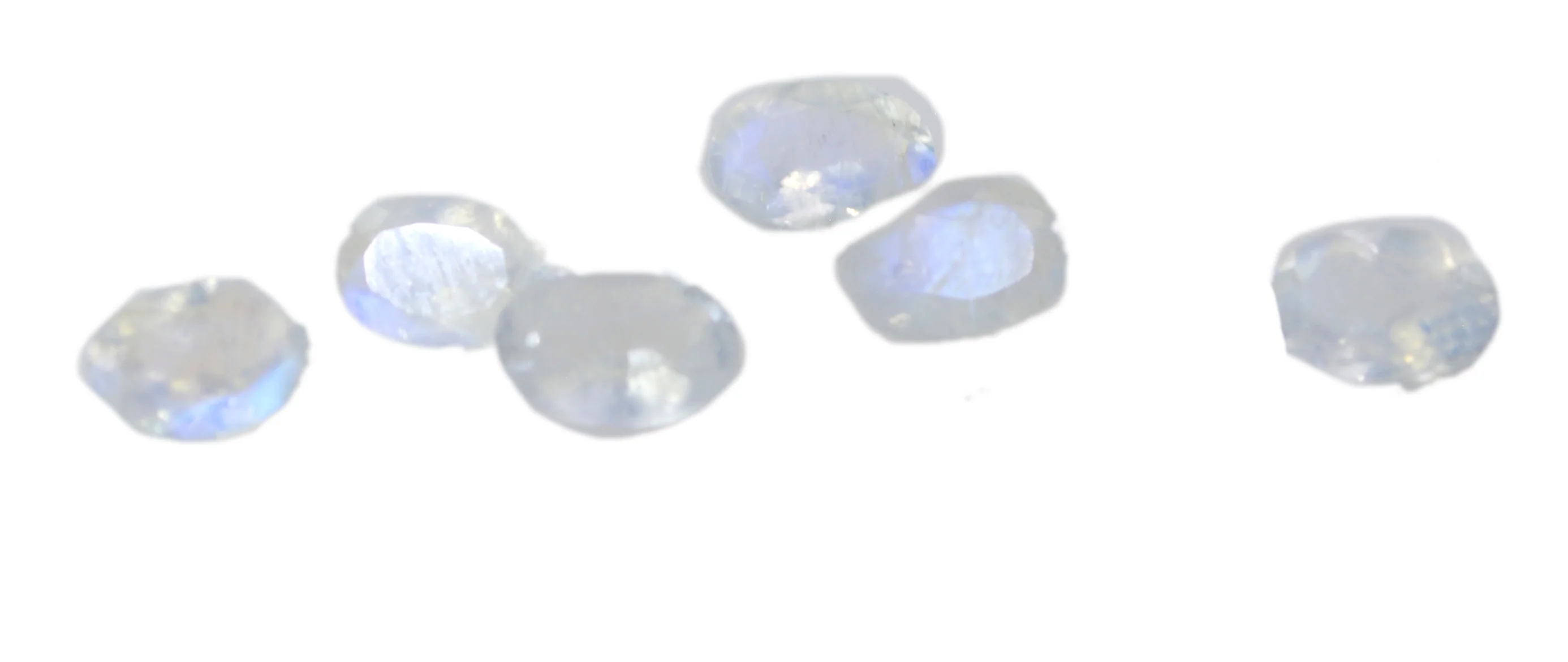 Rainbow Moonstone 1PC Tiny 4x6 MM Oval Faceted White Fiery Semi Precious Loose Gemstone - Image 3