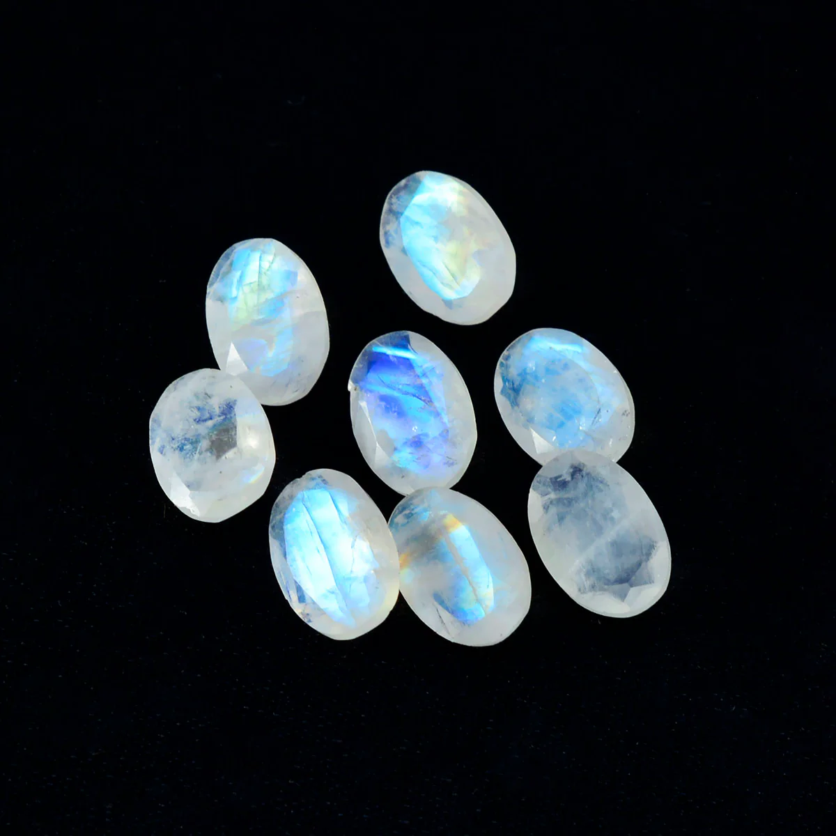 Rainbow Moonstone 1PC Tiny 4x6 MM Oval Faceted White Fiery Semi Precious Loose Gemstone - Image 4