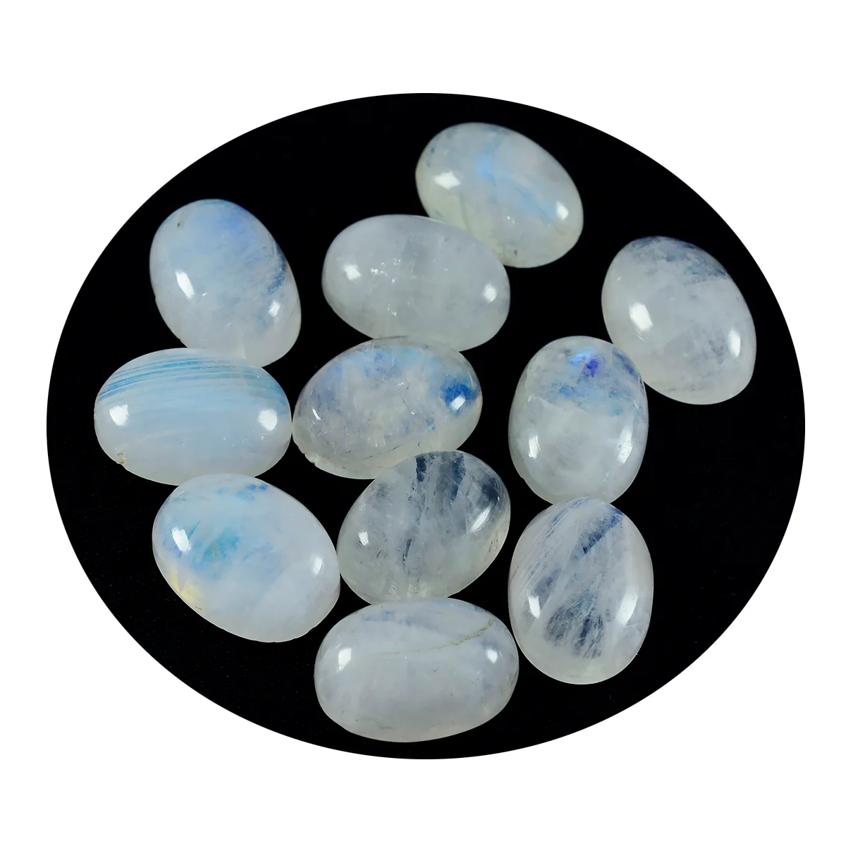 Rainbow Moonstone 1PC Tiny 5x7 MM Oval Cabochon White Brilliant semi Precious Loose Gemstones - Image 2