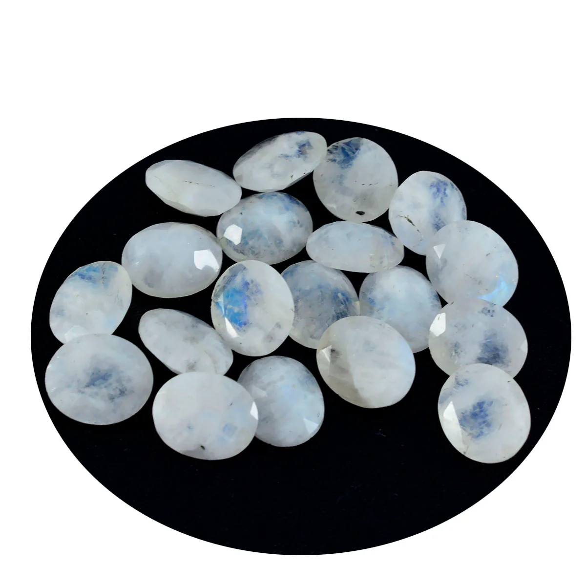 Rainbow Moonstone 1PC Tiny 5x7 MM Oval Faceted White Brilliant Semi Precious Loose Gemstones - Image 2