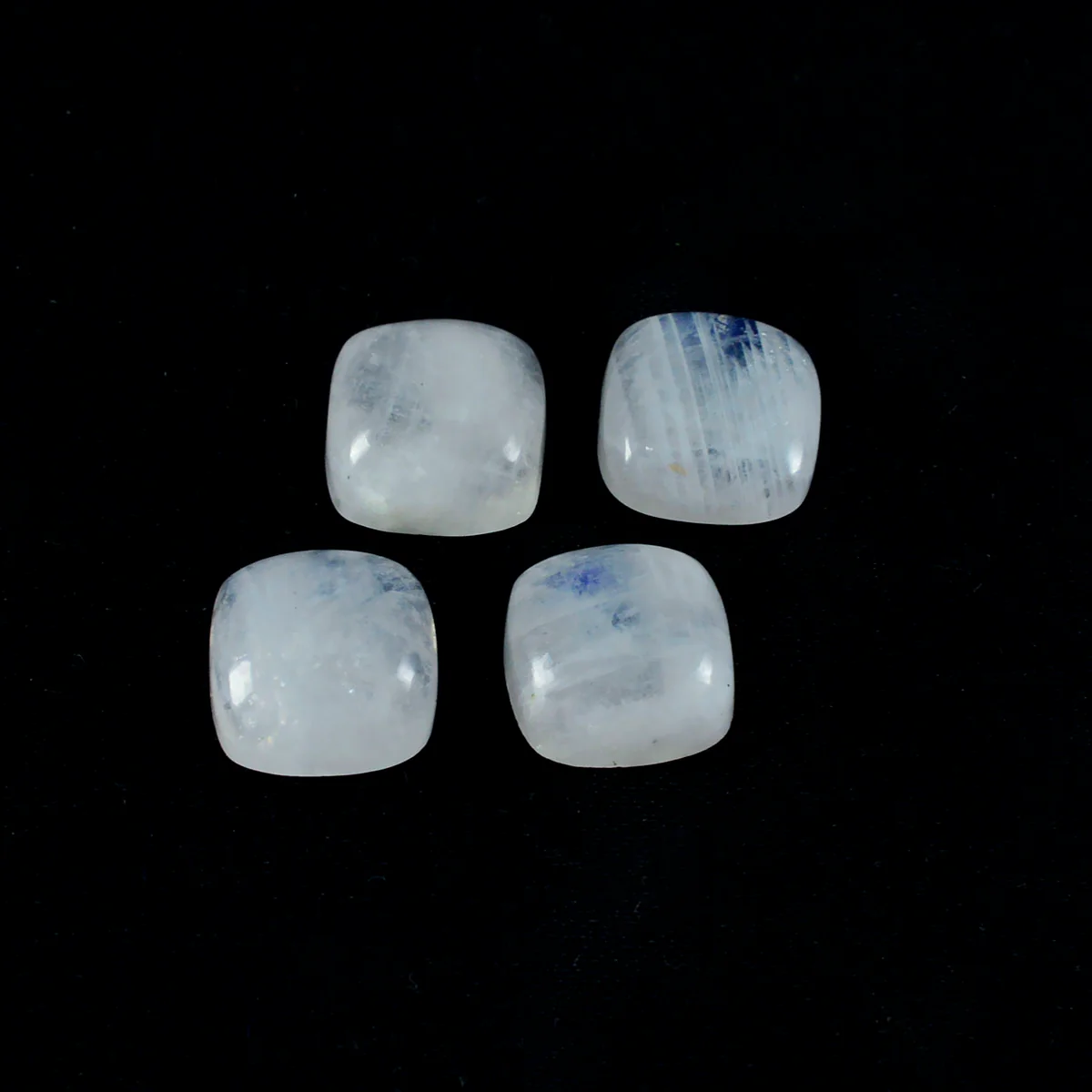 Rainbow Moonstone 1PC Tiny 6x6 MM Cushion Cabochon White Sparkling semi Precious Loose Gemstone - Image 3