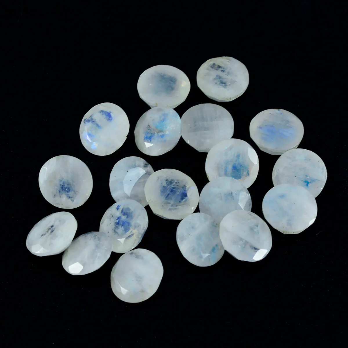 Rainbow Moonstone 1PC Tiny 6x6 MM Round Faceted White Polished Semi Precious Loose Gems - Image 4