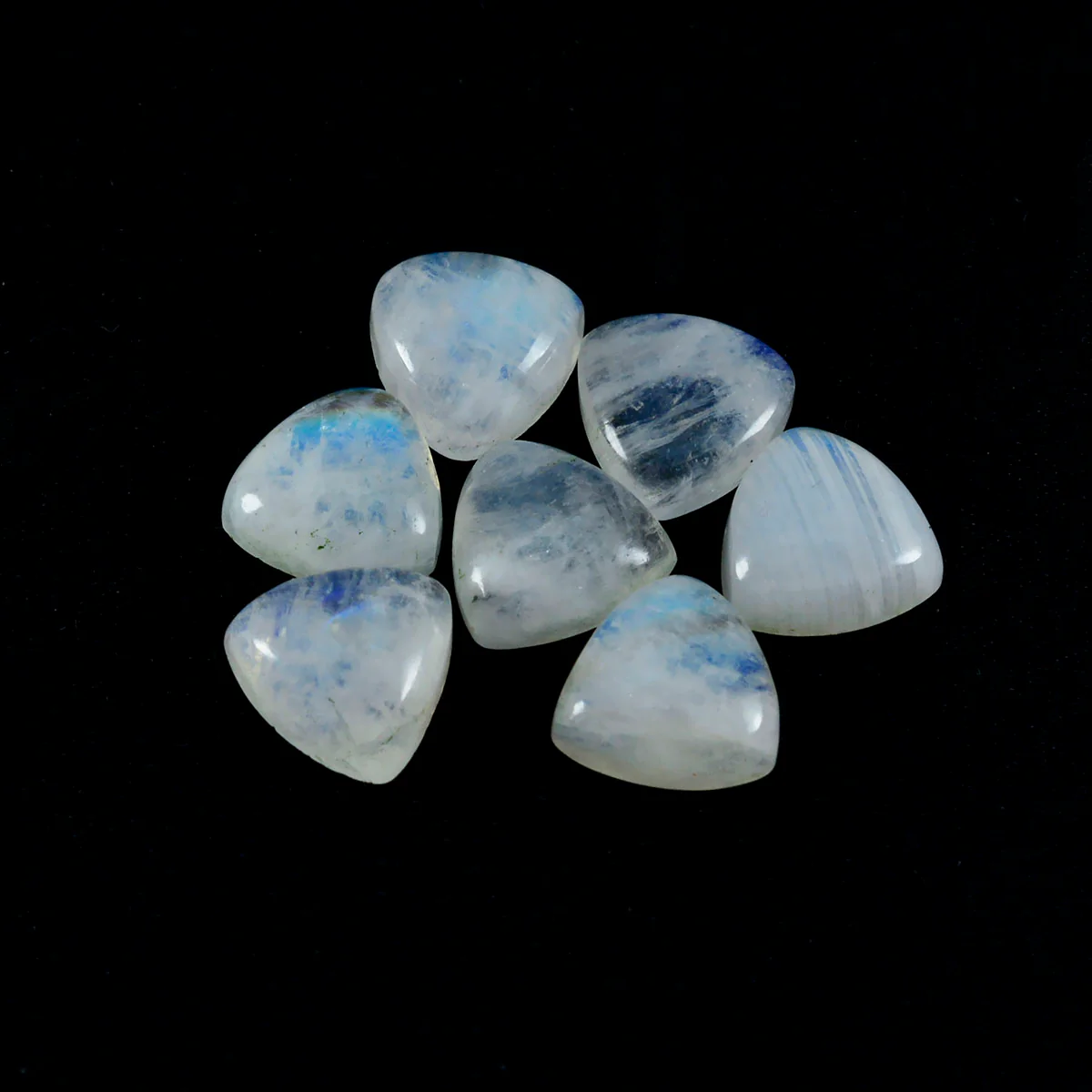 Rainbow Moonstone 1PC Tiny 6x6 MM Triangle Cabochon White Sparkling semi Precious Semi Precious Gemstone - Image 3