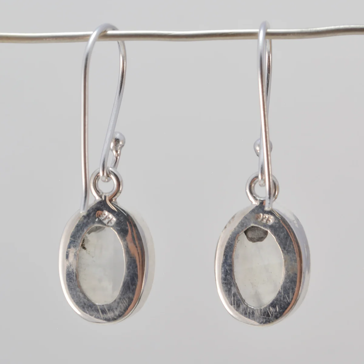 Rainbow Moonstone African Daniela multiple Dangle White Silver Earring - Image 3