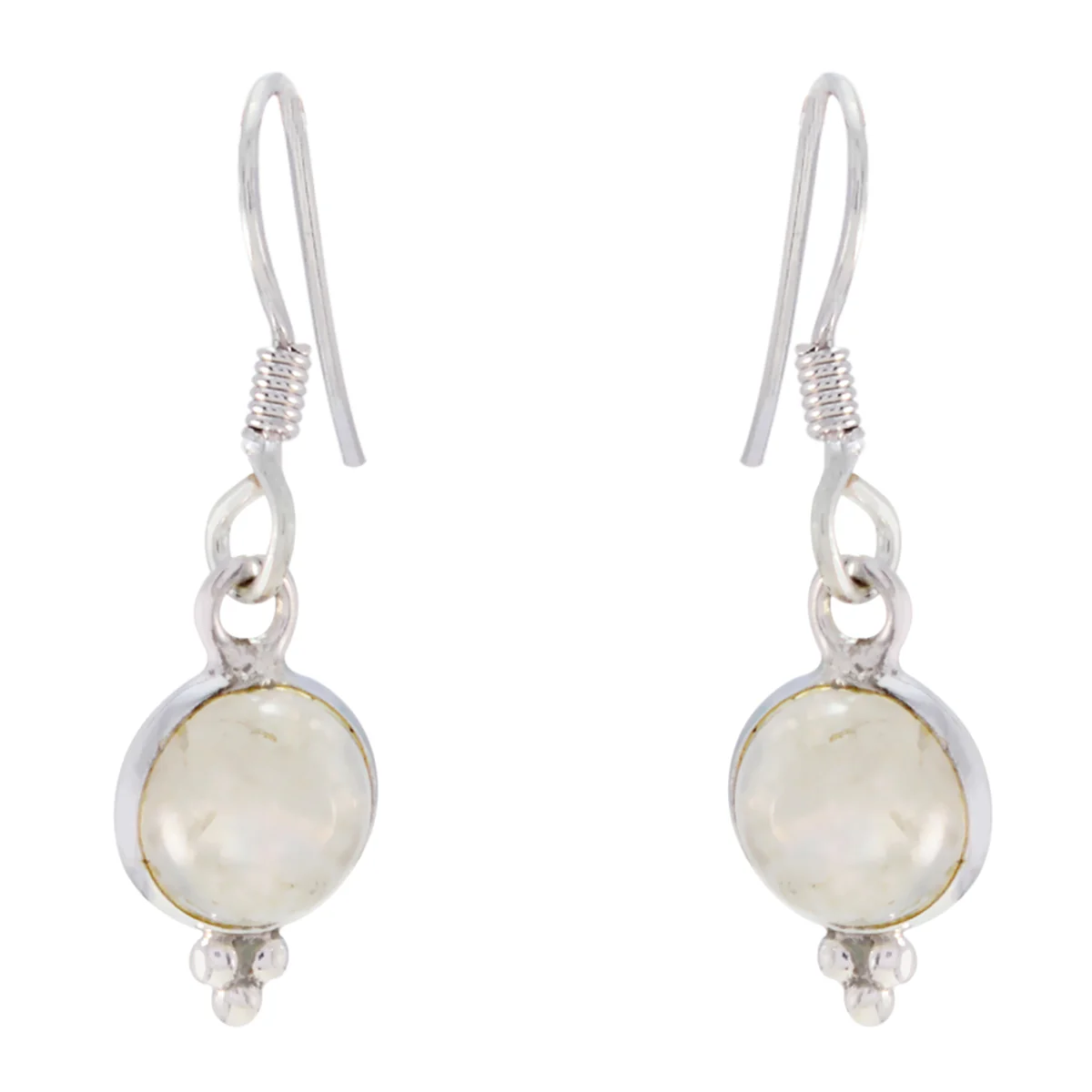 Rainbow Moonstone Egyptian Mei multiple Dangle White Sterling Silver Earring