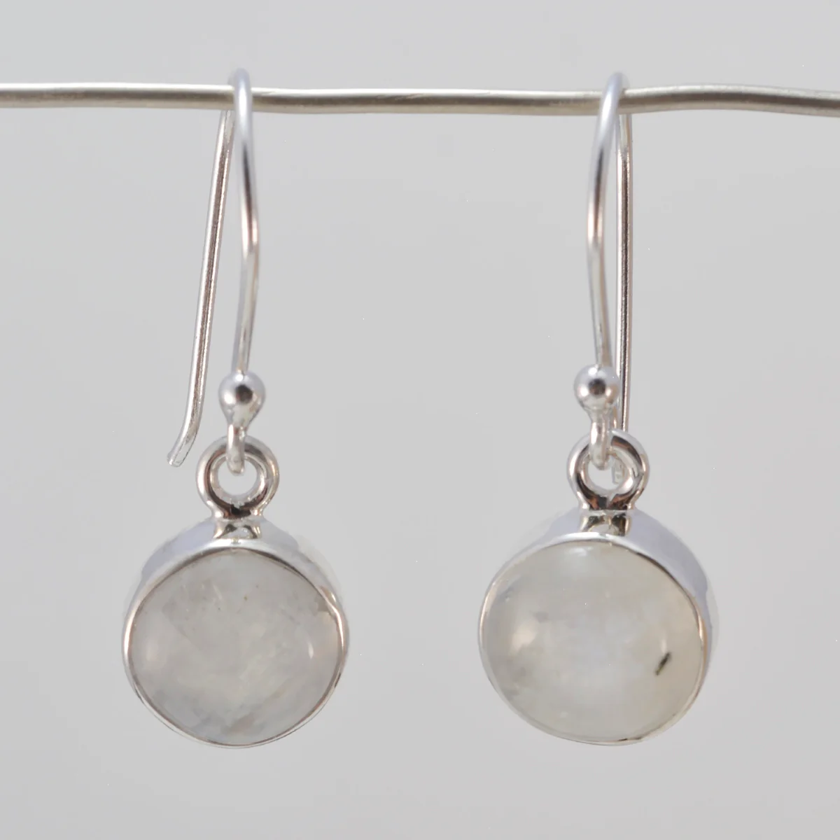 Rainbow Moonstone Japanese Isabella multiple Dangle White Sterling Silver Earring - Image 2