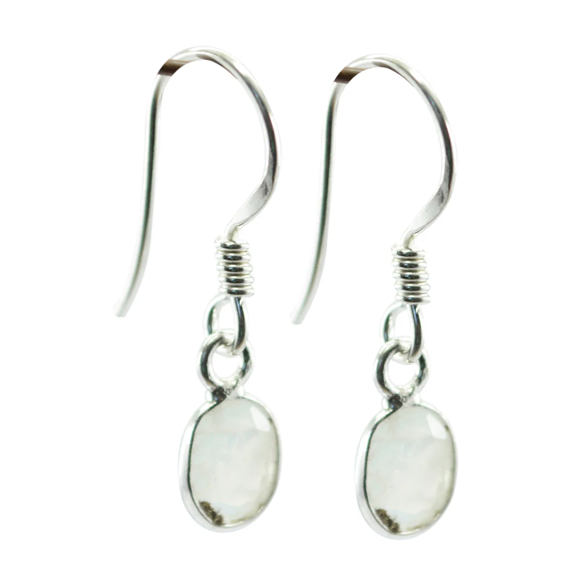 Rainbow Moonstone Japanese Nayara multiple Dangle White Silver Earring