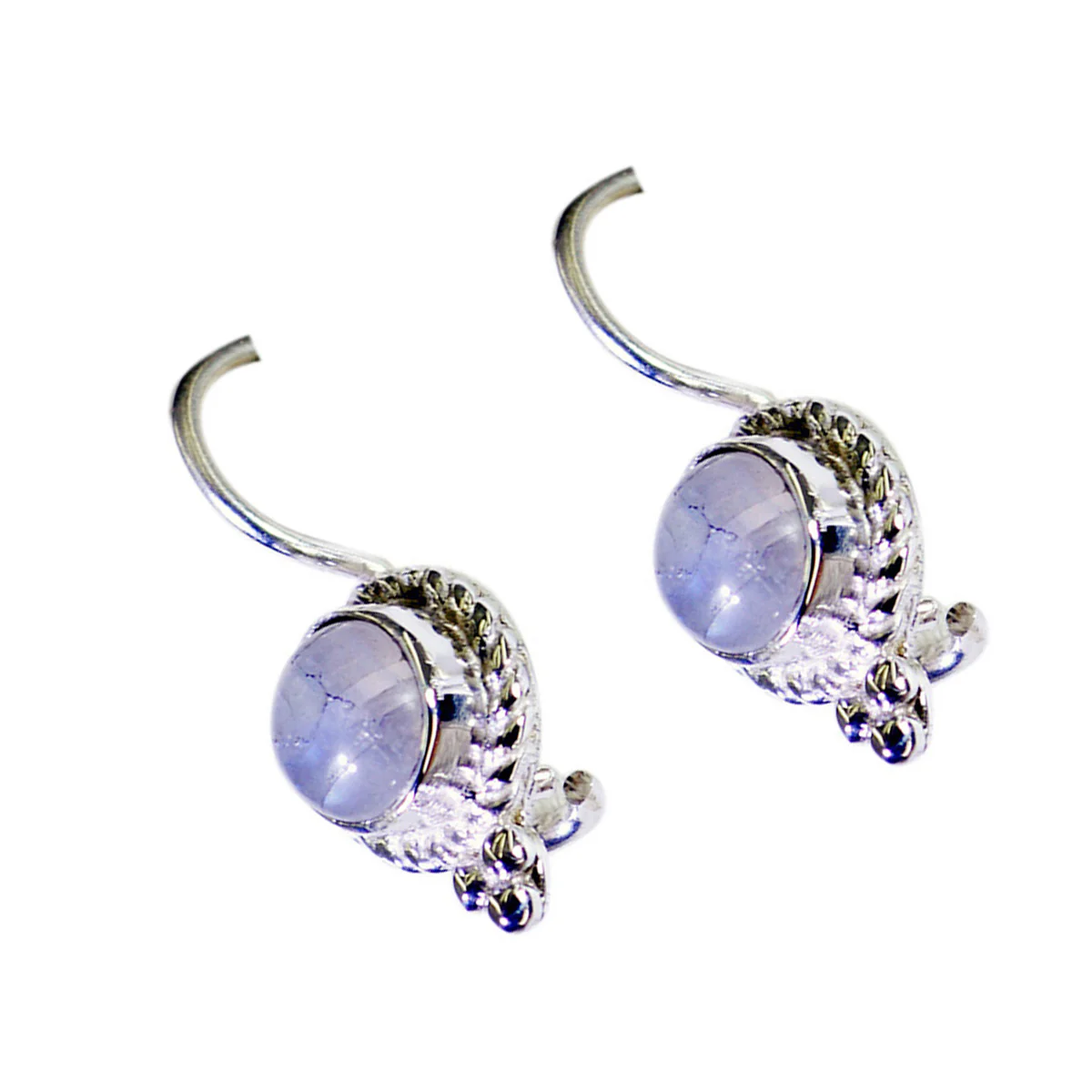Rainbow Moonstone Mexican Camila multiple Dangle White Silver Earring - Image 2