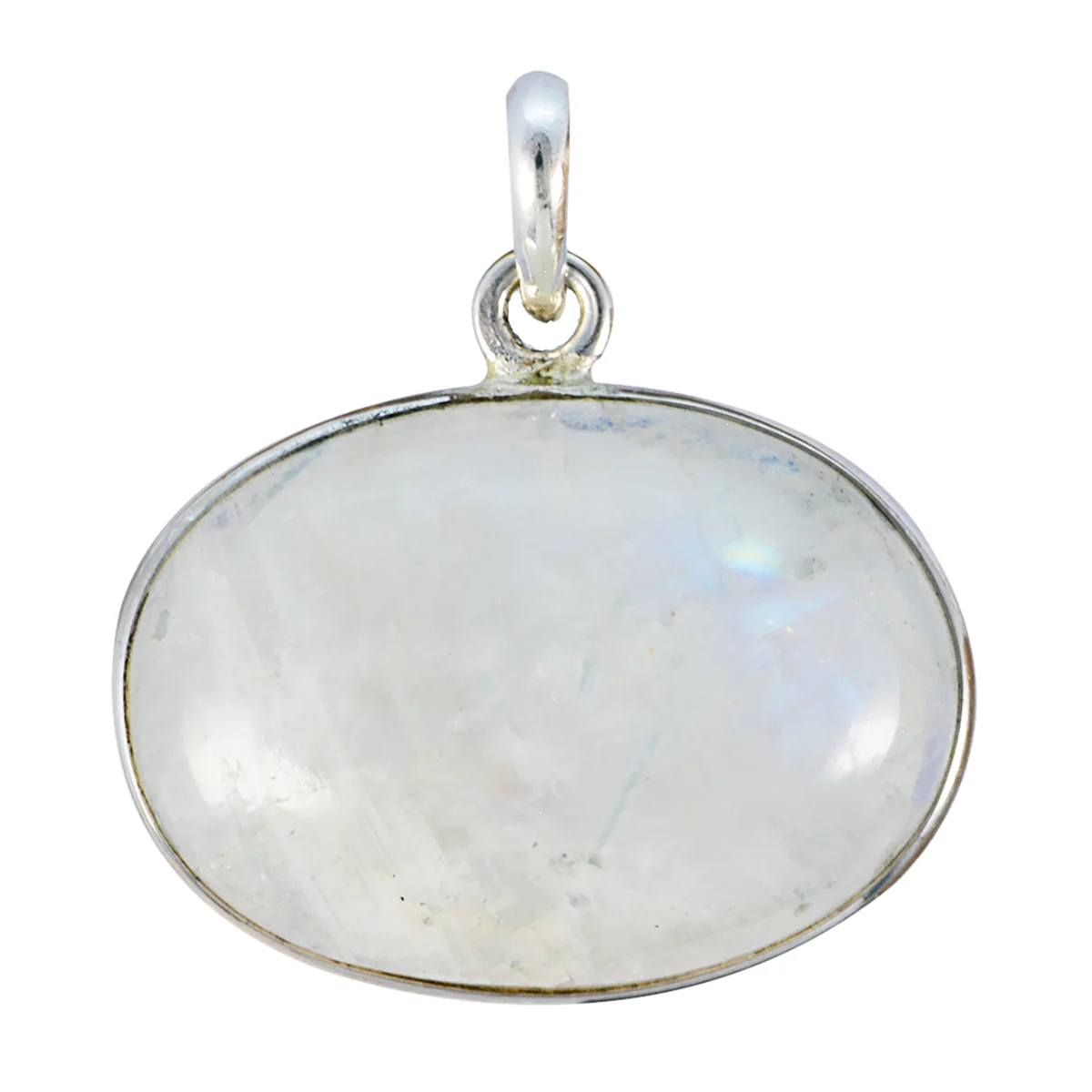 Rainbow Moonstone Mid-weight Moroccan 925 Silver Solitaire Natalia Heart White Pendant Jewelry - Image 2