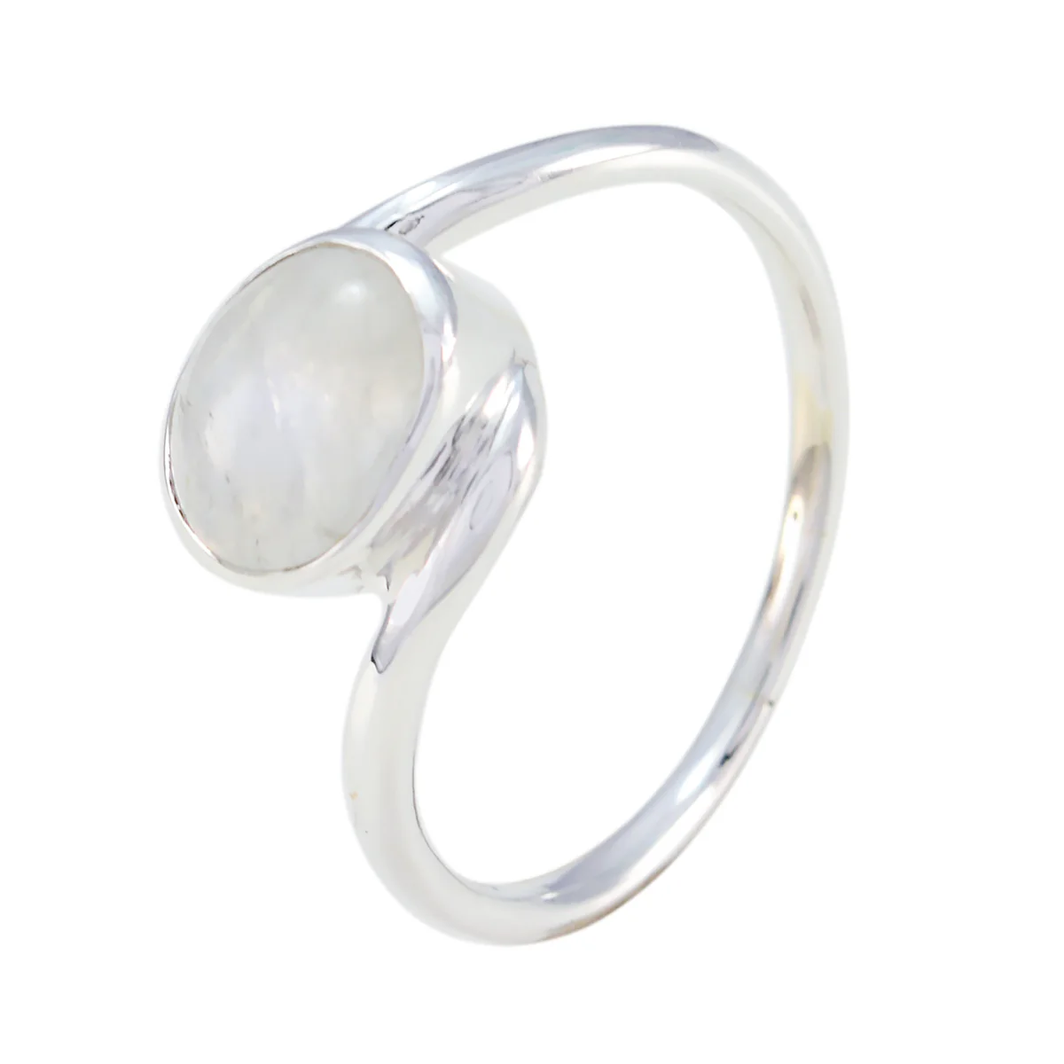 Rainbow Moonstone Solitaire African 92.5 Silver White Gemstone Featherlight Heritage Ring Jewellery - Image 2