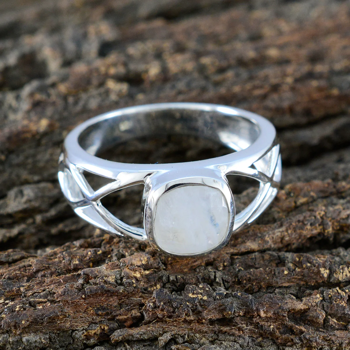 Rainbow Moonstone Solitaire African 925 Sterling Silver White Gemstone Tiny Love Ring Jewelry - Image 3