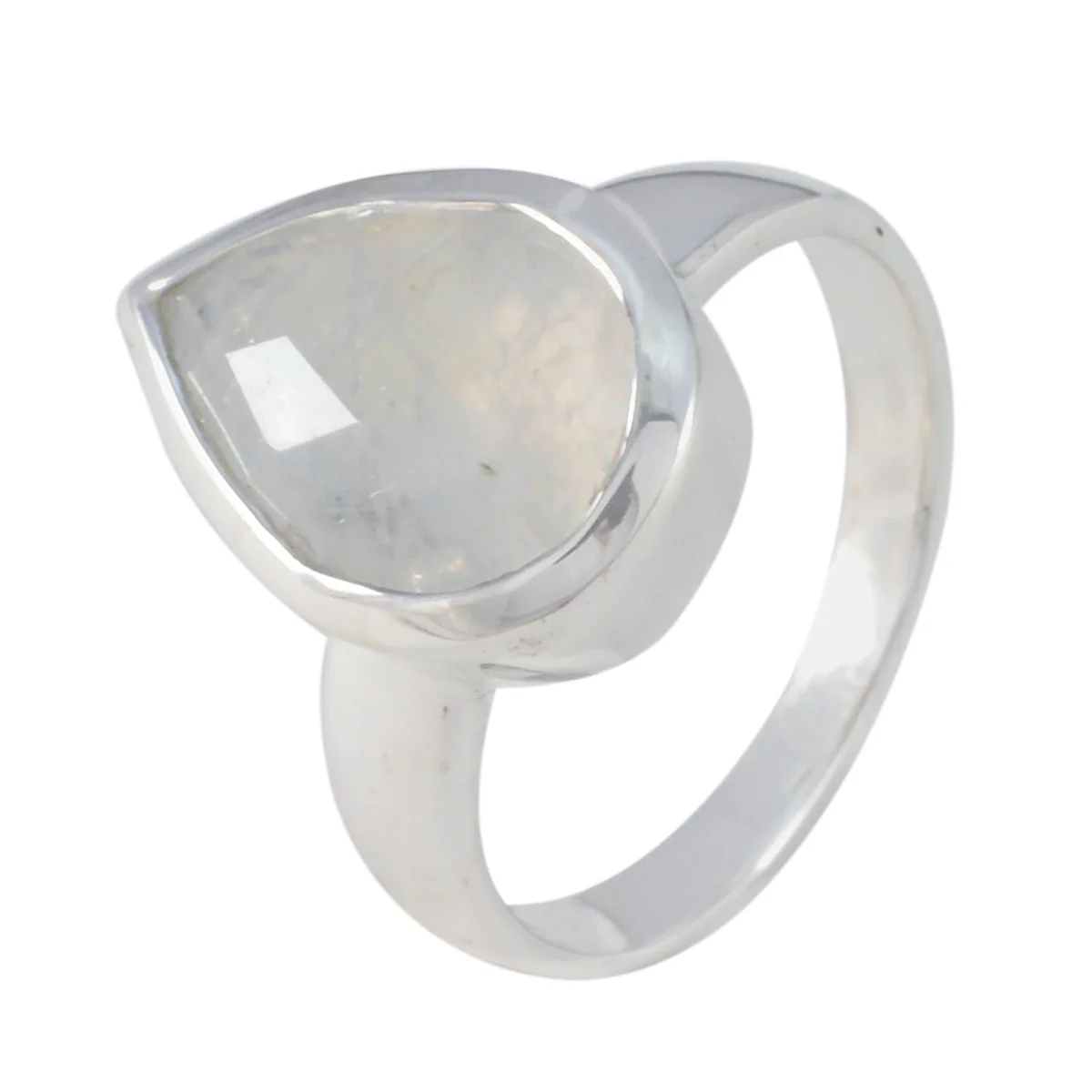 Rainbow Moonstone Solitaire Egyptian 925 Sterling Silver White Gems Minimal valentine Ring Jewelry - Image 2