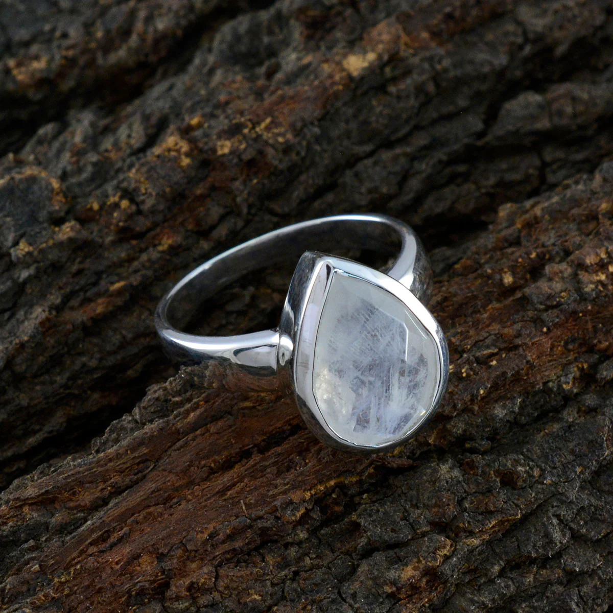 Rainbow Moonstone Solitaire Egyptian 925 Sterling Silver White Gems Minimal valentine Ring Jewelry - Image 3