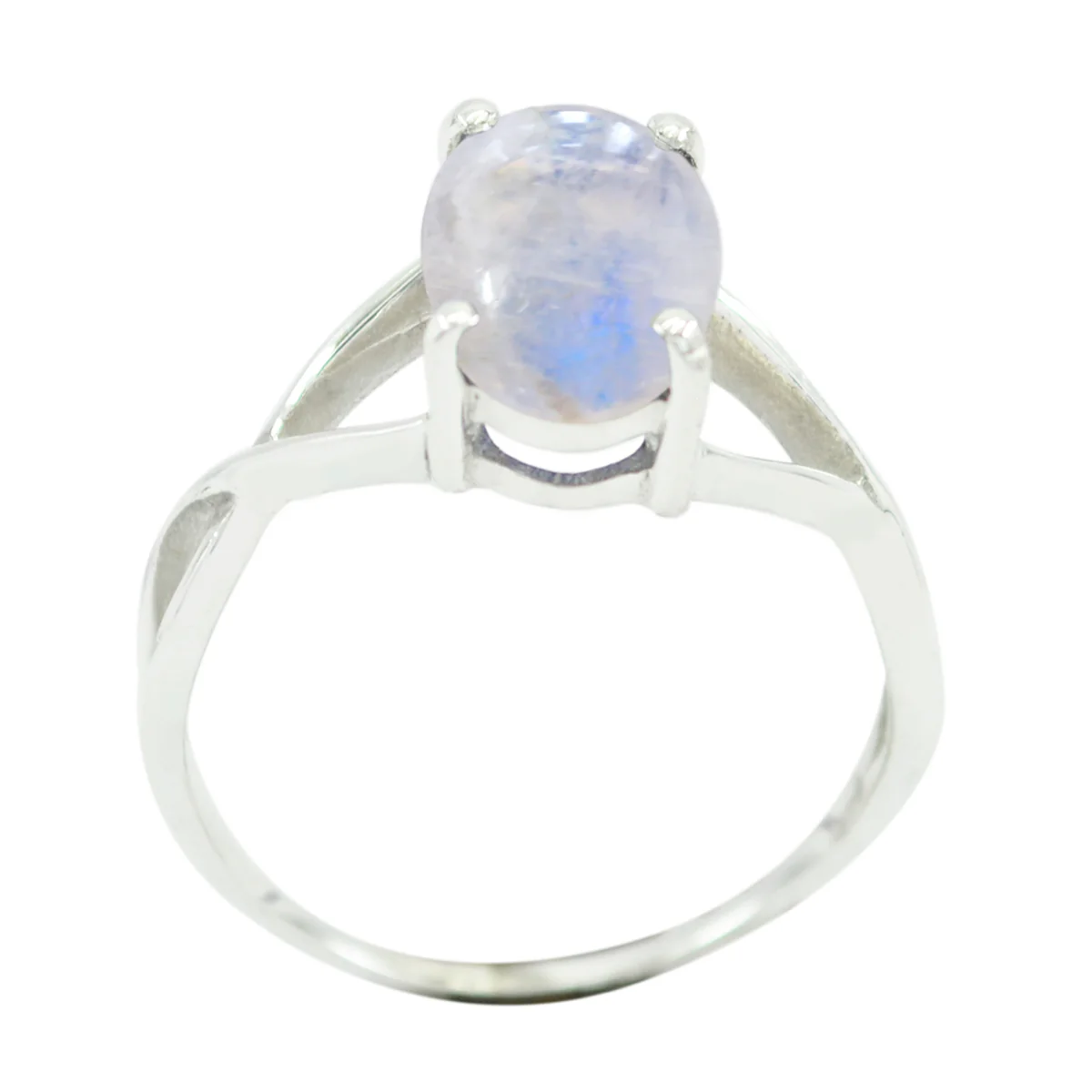Rainbow Moonstone Solitaire Japanese Silver White Gems Delicate Romantic Ring Jewellery