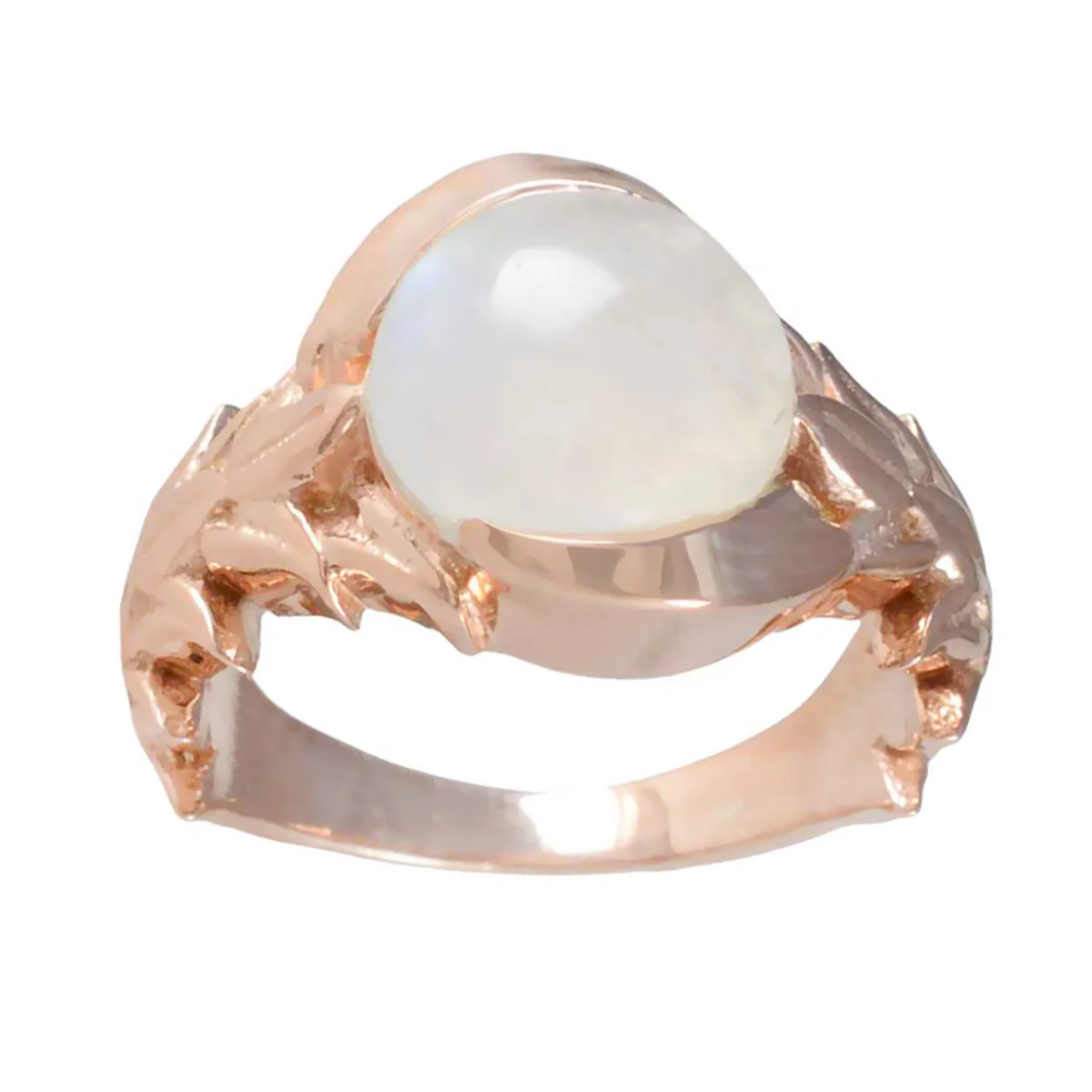 Rainbow Moonstone Solitaire Latin American Silver White Gemstones Mid-weight Trendy Ring Jewelry - Image 3