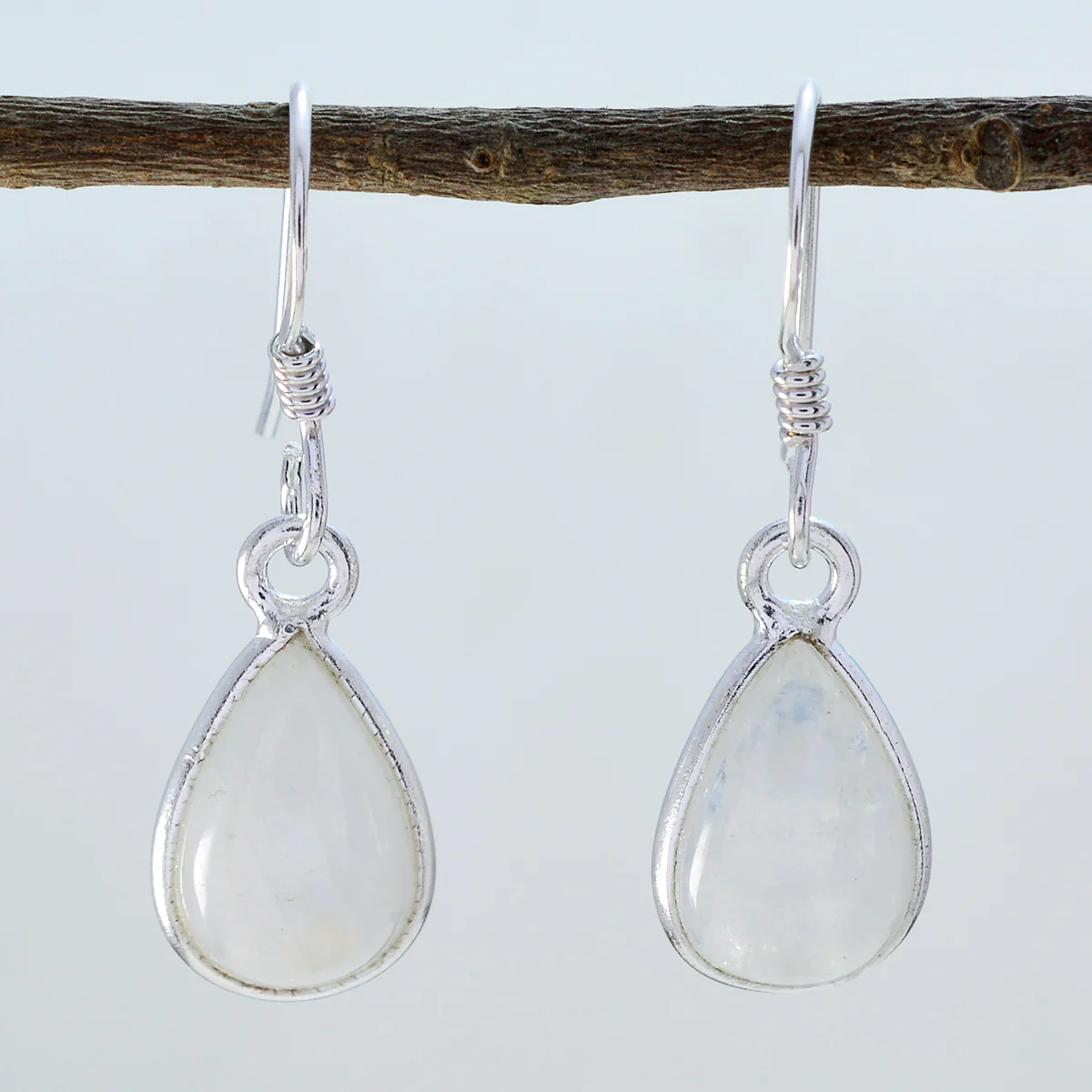 Rainbow Moonstone Turkish Harper multiple Dangle White 92.5 Silver Earring - Image 2