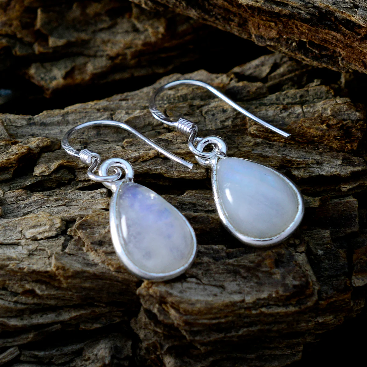 Rainbow Moonstone Turkish Harper multiple Dangle White 92.5 Silver Earring - Image 3