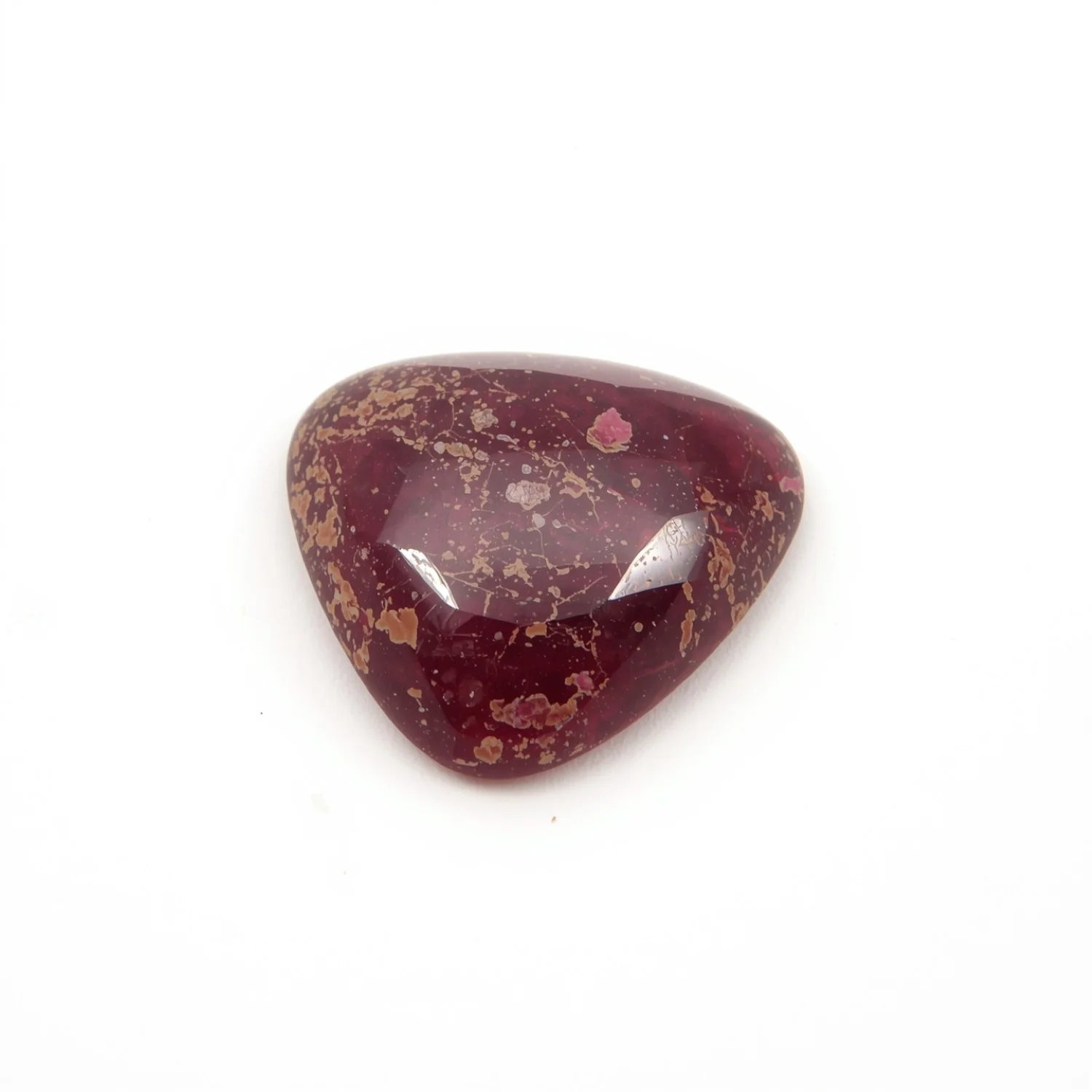 Red Jade 10PC Tiny 3x3 MM Triangle Cabochon Red Fine semi Precious Semi Precious Gemstone - Image 2