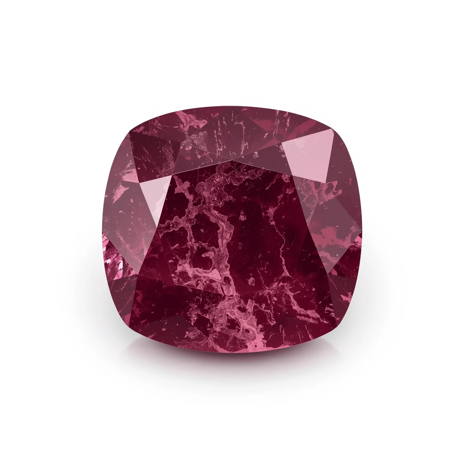Red Jade 1PC Large 10x10 MM Cushion Faceted Red Shine Semi Precious Loose Gemstones - Image 2