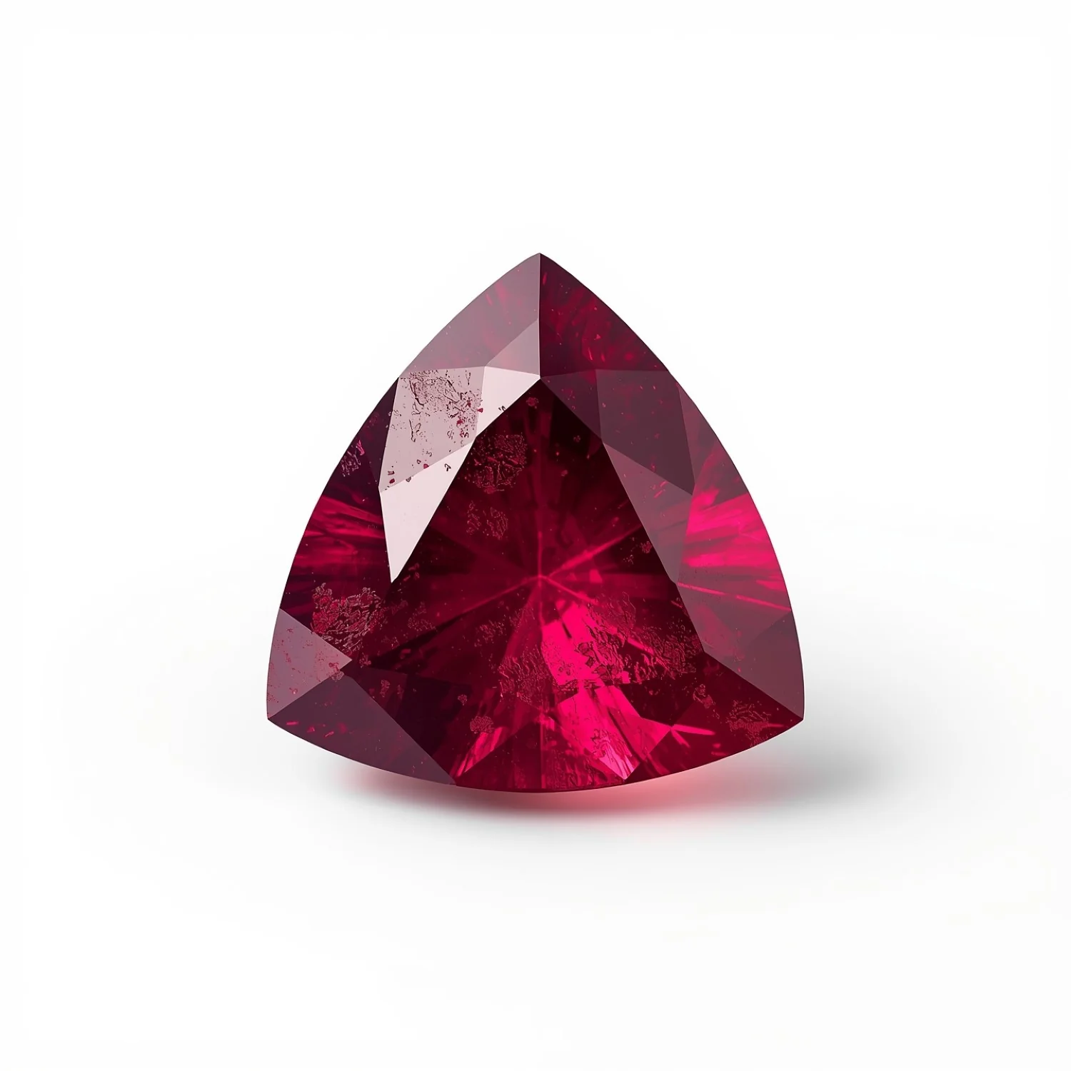 Red Jade 1PC Large 10x10 MM Triangle Faceted Red Shine Semi Precious Loose Gemstones - Image 2