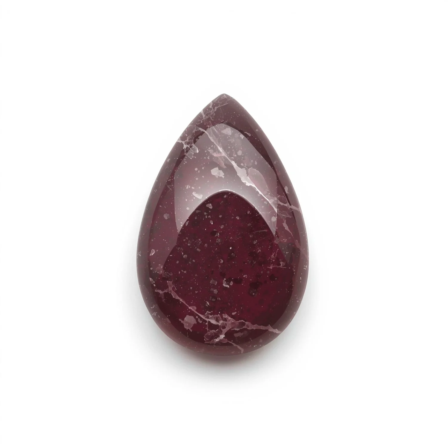 Red Jade 1PC Large 10x12 MM Pear Cabochon Red Genuine semi Precious Loose Gemstones - Image 2