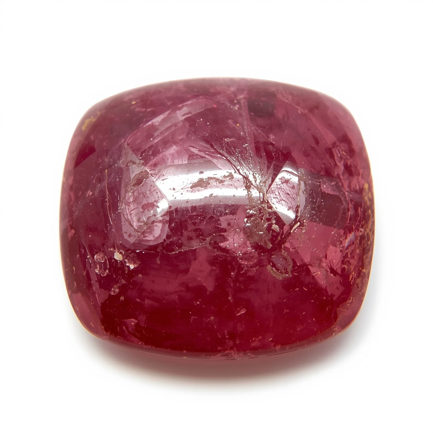 Red Jade 1PC Large 11x11 MM Cushion Cabochon Red Sparkling semi Precious Semi Precious Gemstone - Image 2